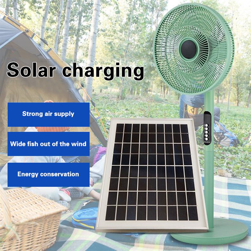 Solar Powered Fan Manufacturer - OEM with Rechargeable Battery Strong Airflow 360° Rotation Energy Saving for Home Farm