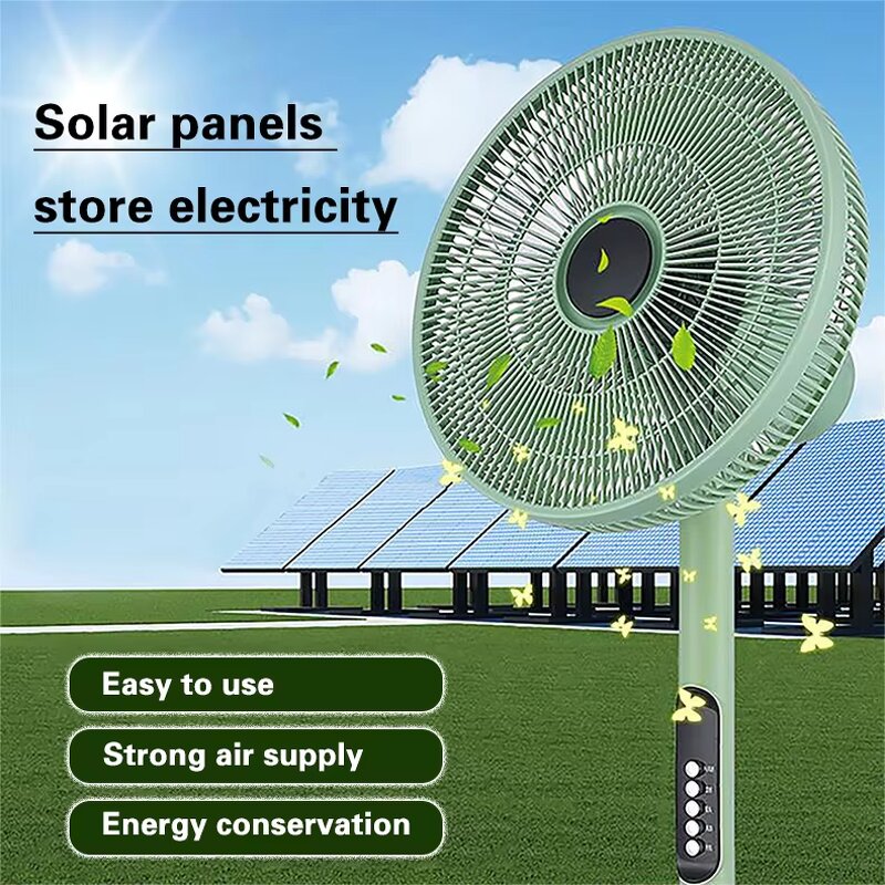 Solar Powered Fan Manufacturer - OEM with Rechargeable Battery Strong Airflow 360° Rotation Energy Saving for Home Farm
