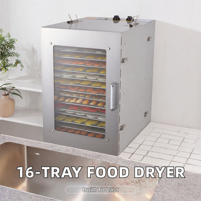 Food Dehydrator Manufacturer - 16-Layer Stainless Steel 1500W Electric Drying Machine Eco-Friendly Temperature Display Household