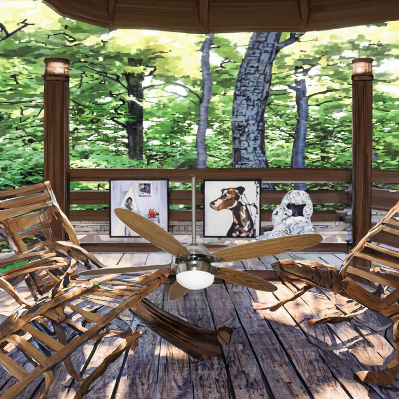 Ceiling Fan Manufacturer - 36-Inch Air Cooling with Light Remote 5 Blade Metal Wood DC Motor for Hotel