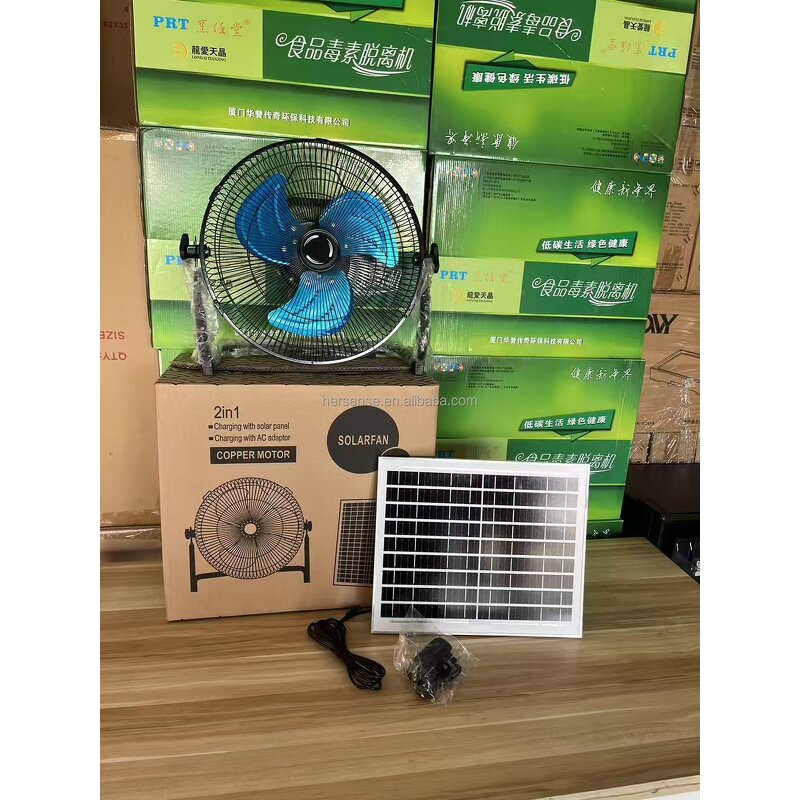 Rechargeable Fan Manufacturer - 12inch Mini Table Use with Solar Panel Ac Adapter 15W Copper Motor Quite Factory Price