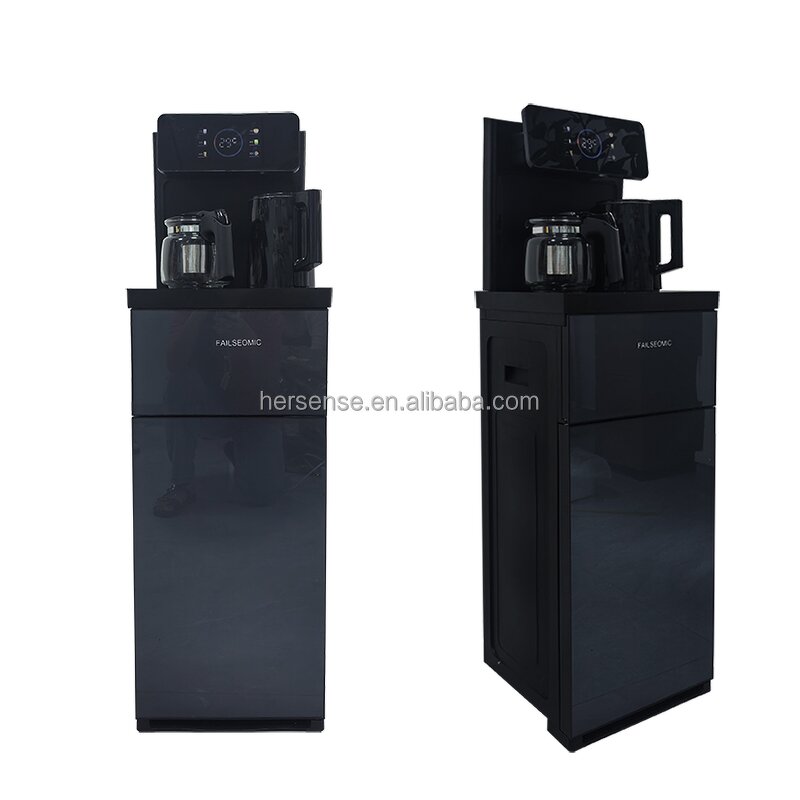 Water Dispenser Manufacturer - Automatic Desktop Black 6 Temperature Settings with Storage Cabinet Plastic for Office Home
