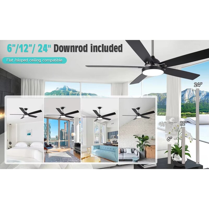 Ceiling Fan Manufacturer - Ghana 60 Inch BLDC with Lamp Remote Control 5 Blades Ceiling Fan Lights