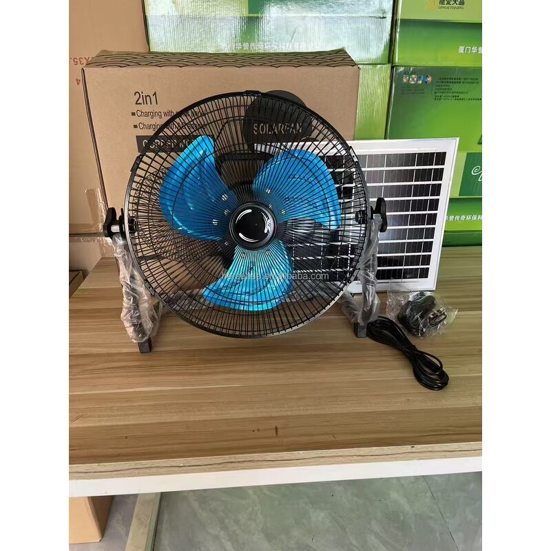 Rechargeable Fan Manufacturer - 12inch Mini Table Use with Solar Panel Ac Adapter 15W Copper Motor Quite Factory Price