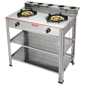Gas Stove Manufacturer - Portable Double Burner Stainless Steel Free Standing for Commercial Home Use in Africa