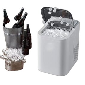 Ice Maker Manufacturer - Portable Electric with Carry Handle Self-Cleaning Ice Scoop Basket for Home Bar Durable Plastic