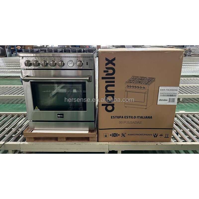 Gas Oven Range Manufacturer - 5 Gas Burner Electric Oven Large Capacity Built-in for Household