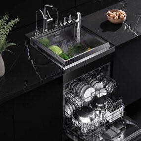 Kitchen Sink with Dishwasher Manufacturer - 2025 for Smart Home Automatic Ultra Dish Washing Machine Lavaplatos Small 0.6m