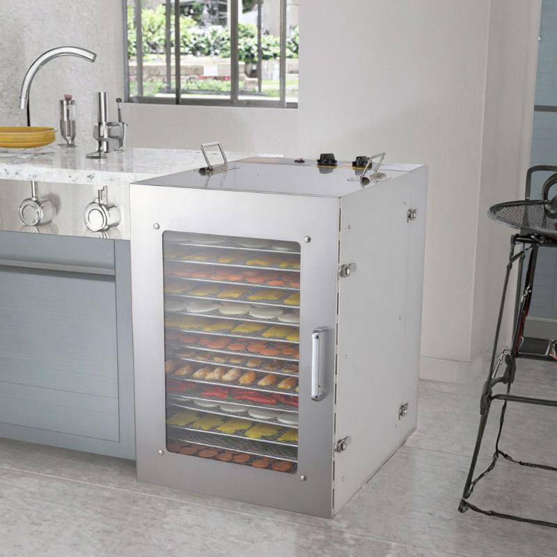 Food Dehydrator Manufacturer - 16-Layer Stainless Steel 1500W Electric Drying Machine Eco-Friendly Temperature Display Household