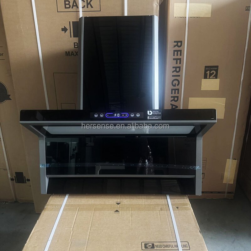 Range Hood Manufacturer - T-Shaped Top Side Inverter High Suction Electric Vented Touch Sensor Switch Hot Oil Removal