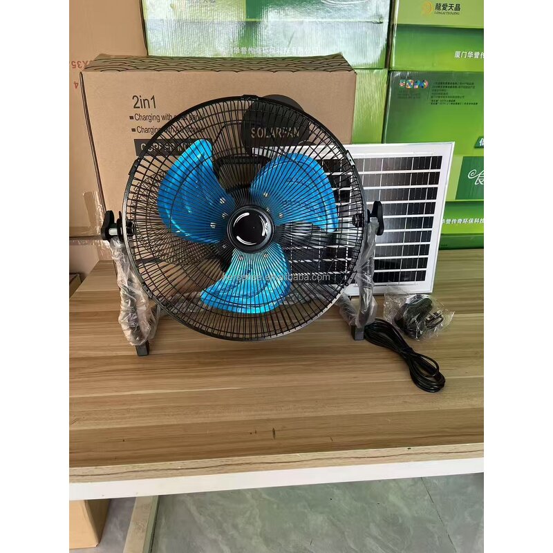 Rechargeable Fan Manufacturer - 2025 Hot Selling Solar Mini with Solar Panel Standing Cooler 16inch Outdoor
