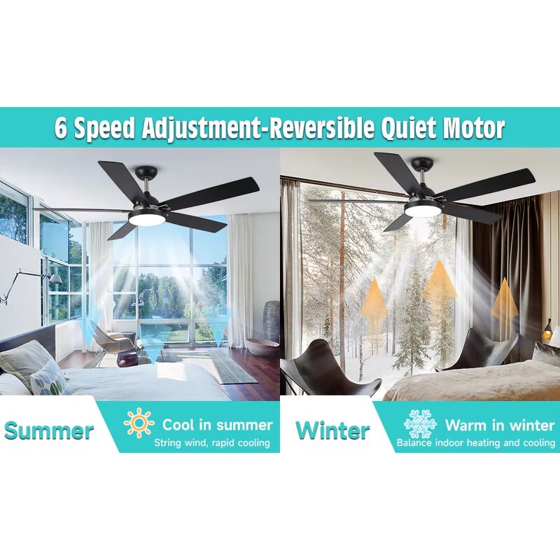 Ceiling Fan Manufacturer - Ghana 60 Inch BLDC with Lamp Remote Control 5 Blades Ceiling Fan Lights