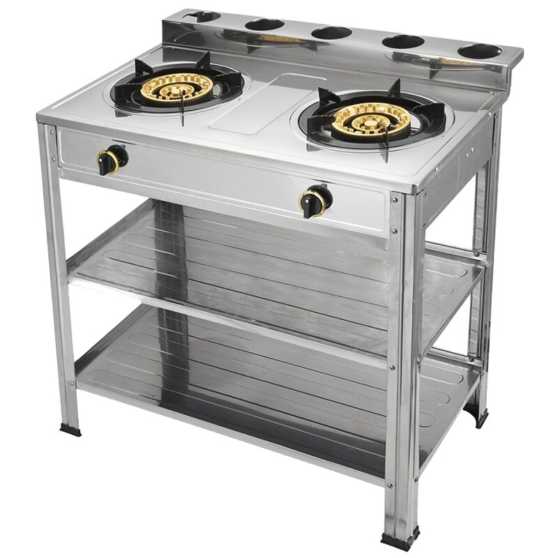 Gas Stove Manufacturer - Portable Double Burner Stainless Steel Free Standing for Commercial Home Use in Africa