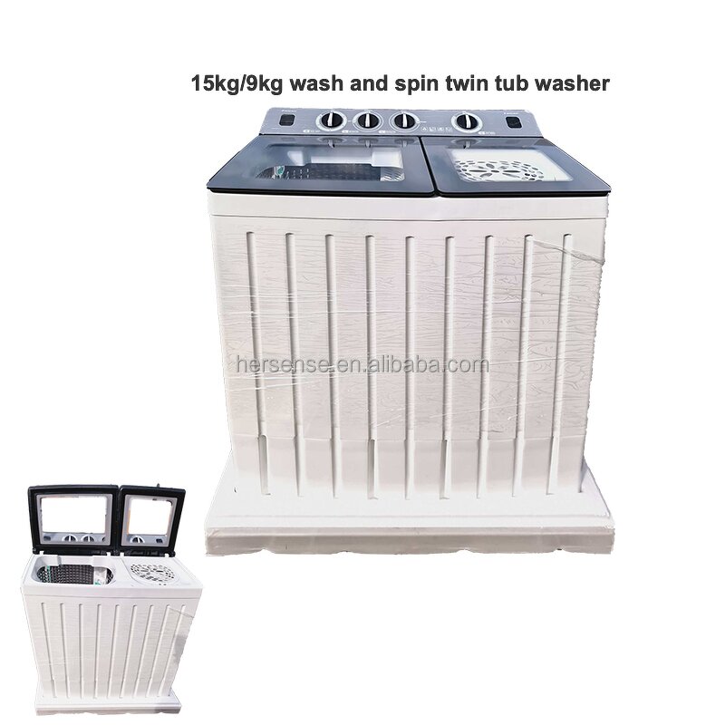 Washing Machine Manufacturer - Large Capacity 15kg Semi-Automatic Twin Tub White