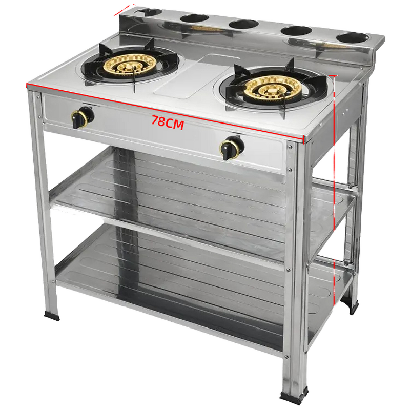 Gas Stove Manufacturer - Portable Double Burner Stainless Steel Free Standing for Commercial Home Use in Africa