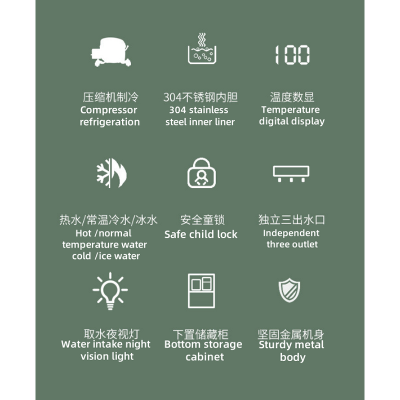 Water Dispenser Manufacturer - N" Mini Fridge Hot Cold Warm Water Touch Screen Fast Heating Standing Water Cooler