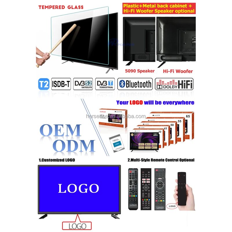 Smart TV Manufacturer - 4K Android Flat Screen LED 32 40 43 55 65 75 85 Inch