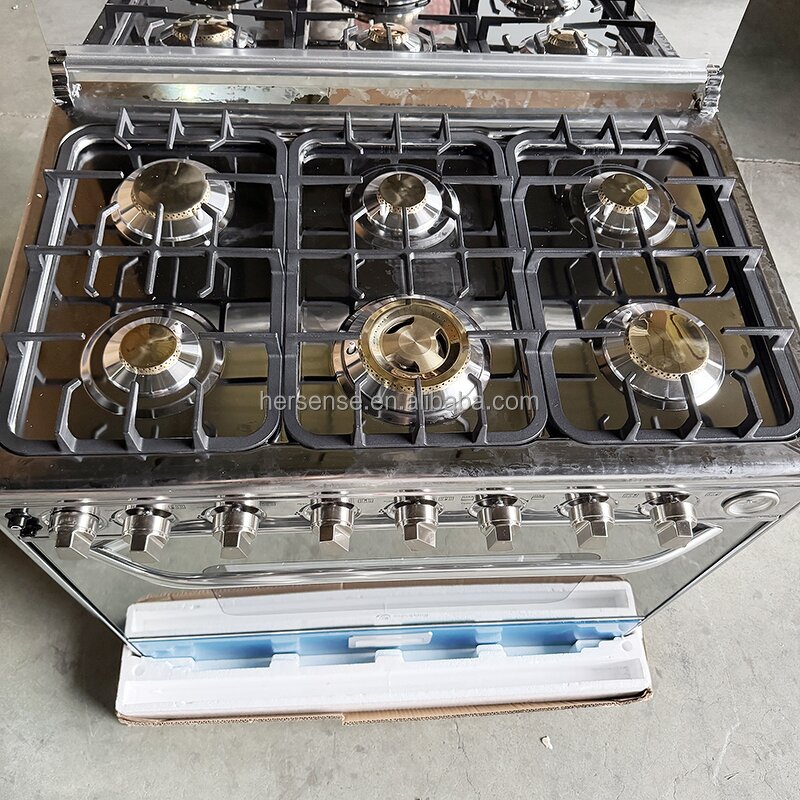 Gas Oven Range Manufacturer - High Quality 6 Burner 120L Large Capacity Built-in for Household Hotel
