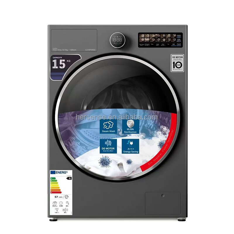 Washer Dryer Combo Manufacturer - LG15PW Front Load 15KG Smart DD Inverter Motor with Steam Hygiene Auto Door for Home Hotel