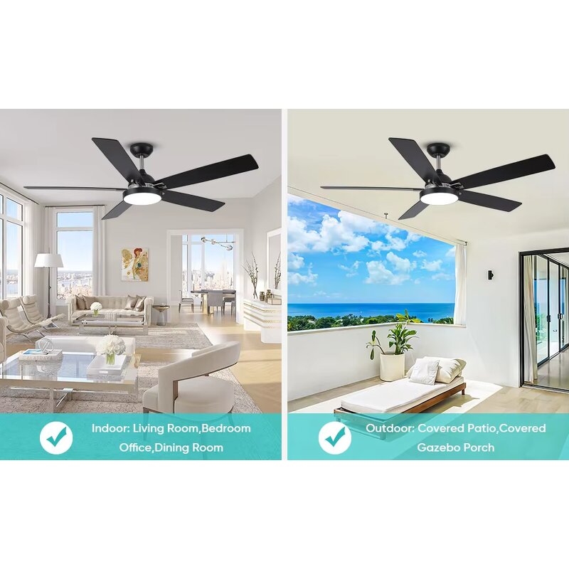 Ceiling Fan Manufacturer - Ghana 60 Inch BLDC with Lamp Remote Control 5 Blades Ceiling Fan Lights