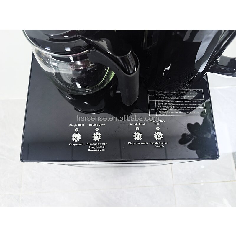 Water Dispenser Manufacturer - Automatic Desktop Black 6 Temperature Settings with Storage Cabinet Plastic for Office Home