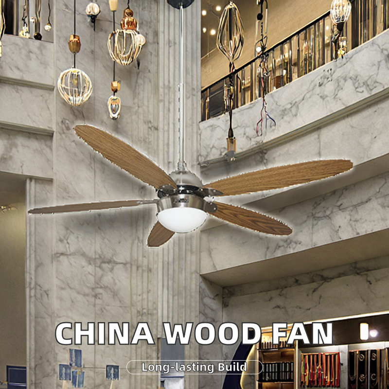 Ceiling Fan Manufacturer - 36-Inch Air Cooling with Light Remote 5 Blade Metal Wood DC Motor for Hotel