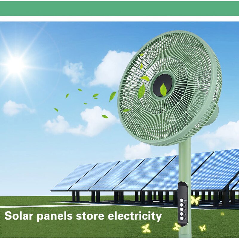 Solar Powered Fan Manufacturer - OEM with Rechargeable Battery Strong Airflow 360° Rotation Energy Saving for Home Farm