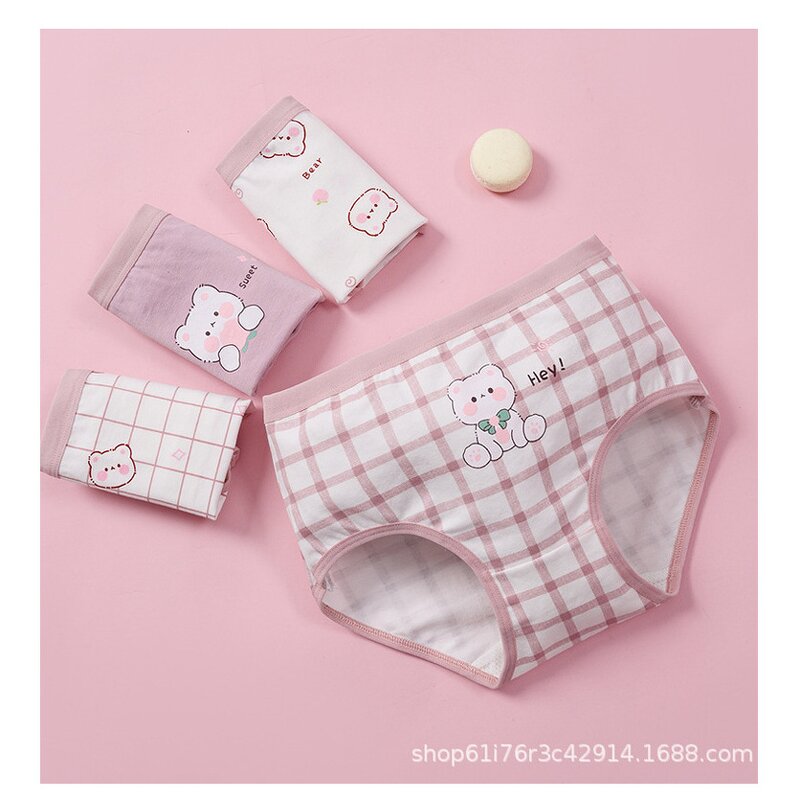 Girls Underwear Manufacturer - 2025 New Cotton Triangle Combed Cotton Cartoon Bear