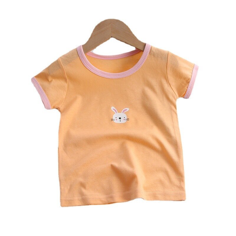 Children's T-shirt Manufacturer - Short-sleeved Pure Cotton Baby Cartoon Girl Summer New Korean Single Top