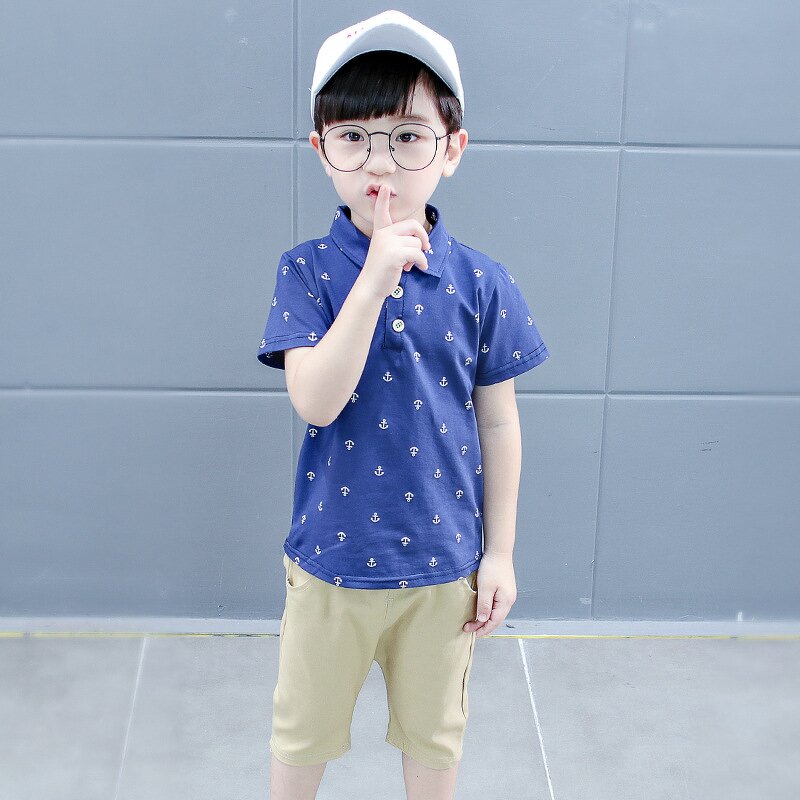 Children's Clothing Set Manufacturer - Factory Spot Boy POLO Shirt Short Sleeve Suit Cross-border Amazon Explosion 2-piece