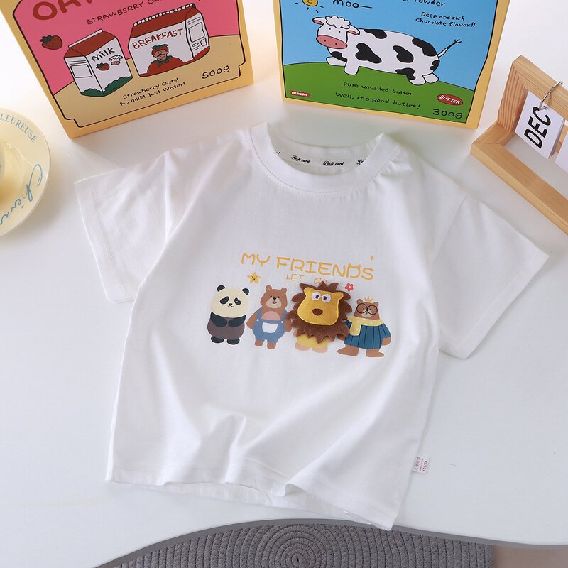 Children's T-shirt Manufacturer - 2025 Summer New Cartoon Three-Dimensional Doll Cotton Single Piece