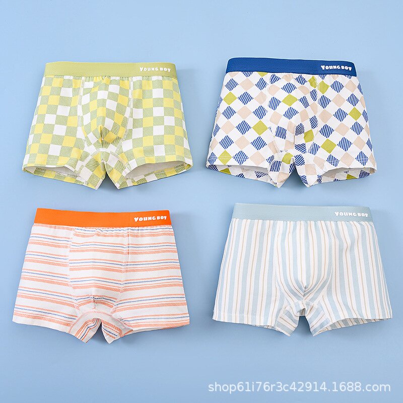 Boys Boxer Briefs Manufacturer - Cartoon Bear Cute Printed Cotton for Primary School Students