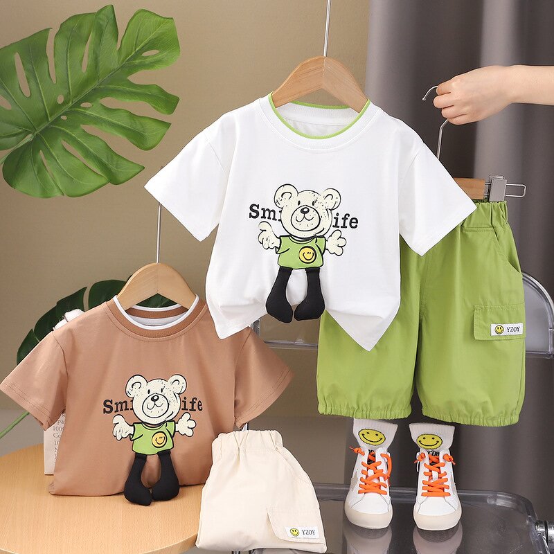 Kids Clothes Suit Manufacturer - New Design Breathable 2pcs Pure Cotton Children's Clothing 1-5T