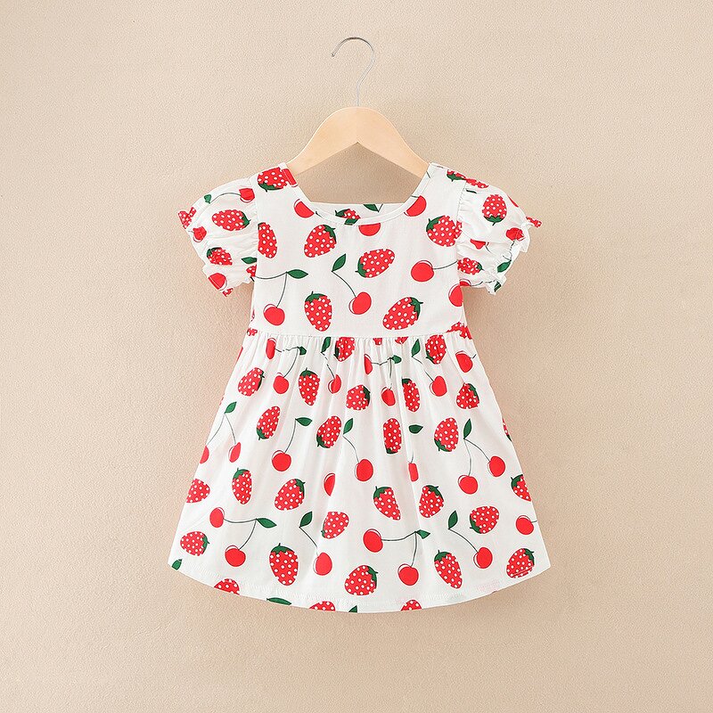 Girls Princess Skirt Dress Manufacturer - 2022 Summer Korean for Girls Baby with Print Pattern Knee-Length