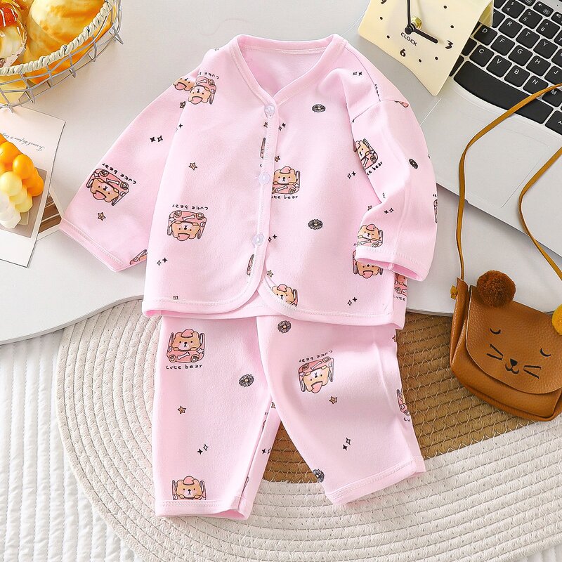 Newborn Clothes Manufacturer - Pure Cotton Birth Baby Underwear Supplies Spring Autumn Summer Full Moon Two-piece