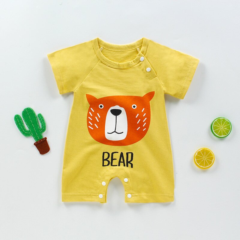 Baby Conjoined Clothing Manufacturer - Summer New Hate Baby Pure Cotton Short-sleeved Thin Newborns Climbing