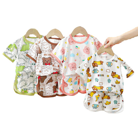 Children's Short-sleeved Shorts Suit Manufacturer - 0-6 Years Summer Pure Cotton New Boys Girls Clothes Thin & OEM