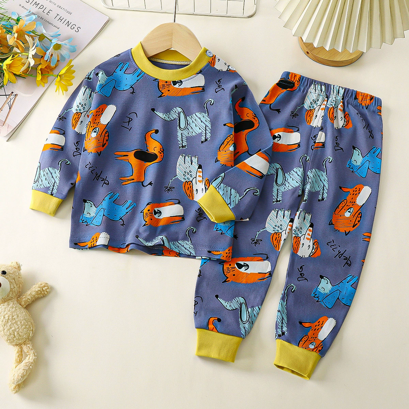Children's Underwear Set Manufacturer - 2025 Spring New Pure Cotton Boys Long Sleeve Warm Girls Home Autumn Clothes