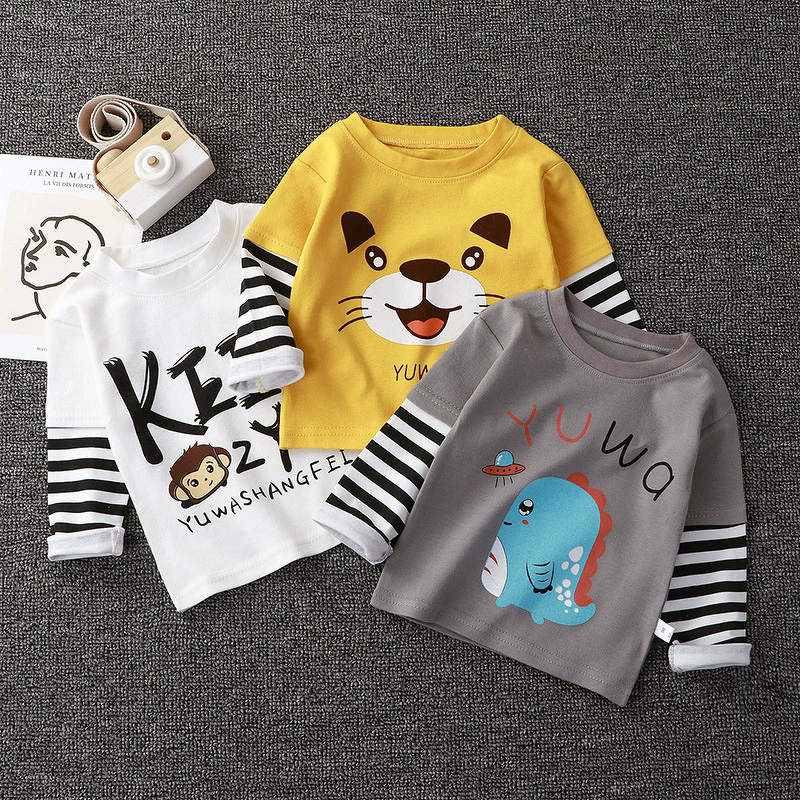 Children's T-shirt Manufacturer - Spring Autumn New Long Sleeve Bottoming Shirt Pure Cotton 0-5 Years