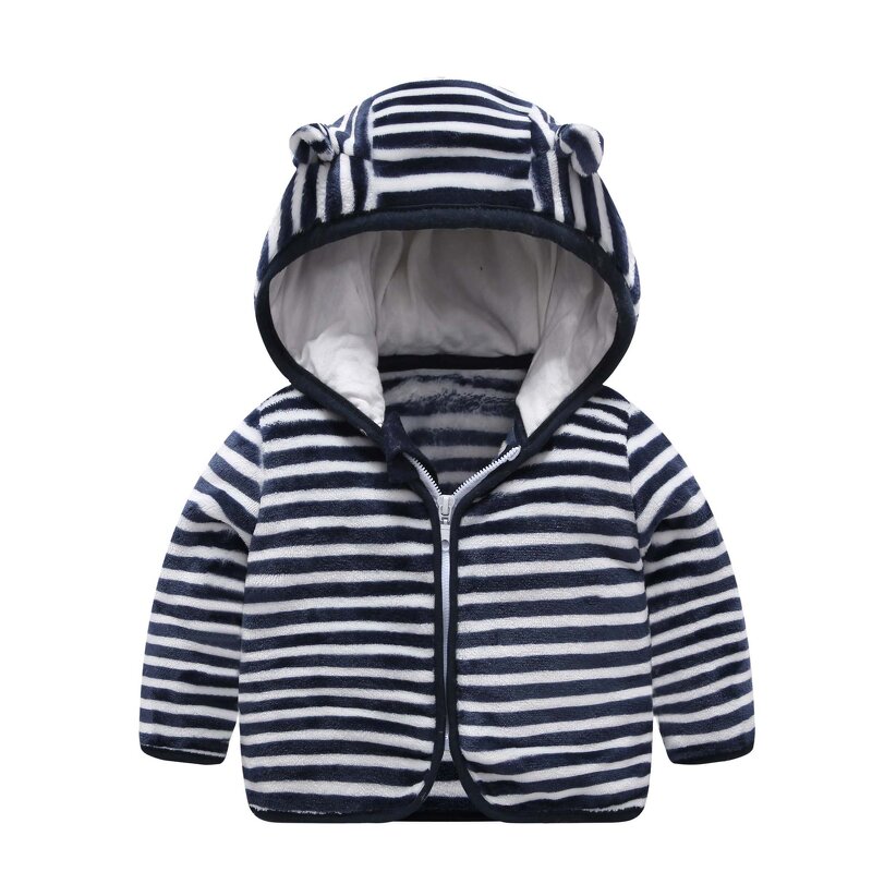 Baby Jacket Manufacturer - Autumn Spring New Coral Velvet Hooded Tops Boys Girls Thicker Warmer Zipper for Winter