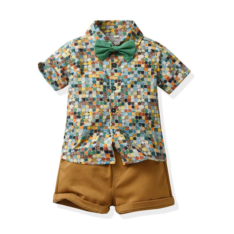 Children's Clothing Set Manufacturer - Summer Short-sleeved Floral Shirt Boy Shorts Casual Two-piece Multi-color Beach Clothes