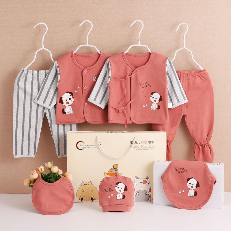 Newborn Clothing Set Manufacturer - Cotton Seven-piece Baby Combed Cotton Grinding Clothes