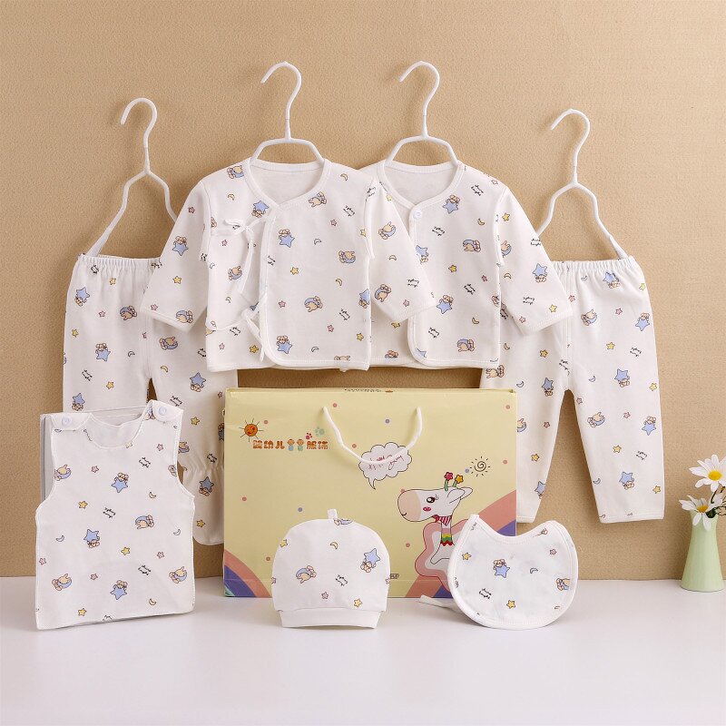 Infant Clothing Supplies Manufacturer - New Classic Seven-piece Cotton Bag-mounted Cartoon Flower Type Suits