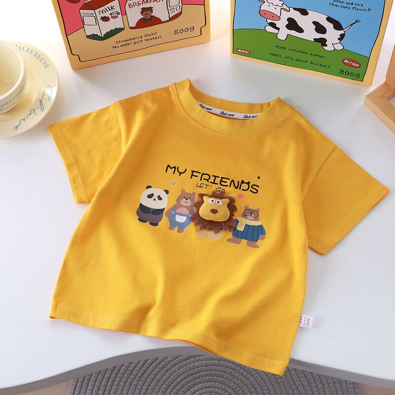 Children's T-shirt Manufacturer - 2025 Summer New Cartoon Three-Dimensional Doll Cotton Single Piece