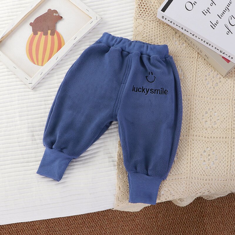 Children's Sports Pants Manufacturer - Velvet Warm Pants Autumn Winter Boys Girls Thick Casual Infant Double-sided