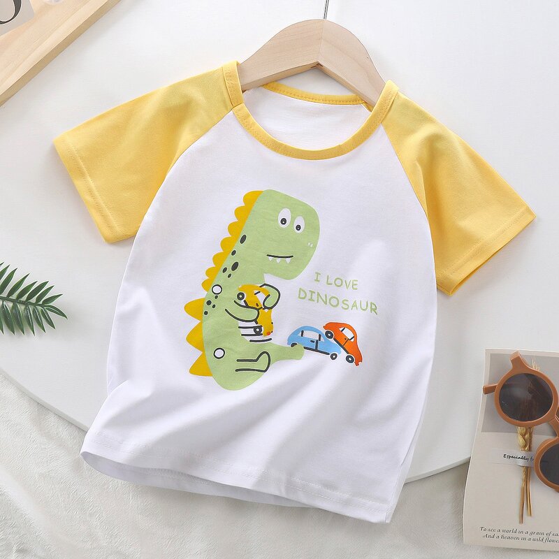 Children's T-shirt Manufacturer - Short-sleeved Pure Cotton Summer 2025 Boy Baby Cartoon Girl Top