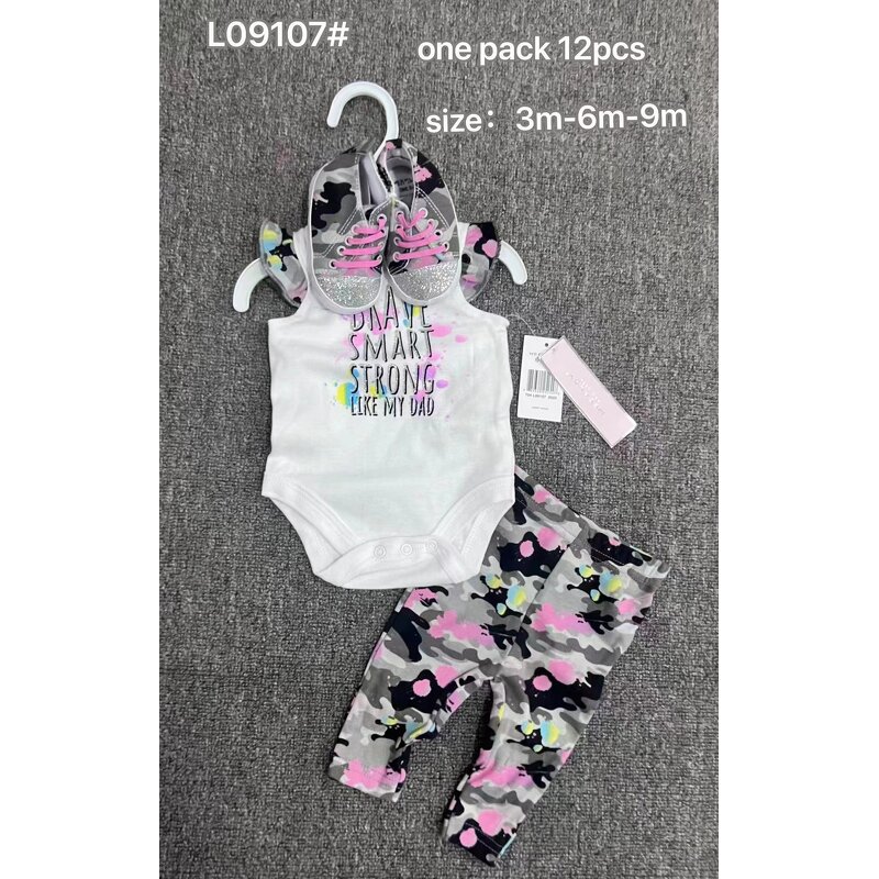 Baby Suit Manufacturer - Foreign Trade Wholesale Newborn Baggage Pants Set 3PCS Pure Cotton