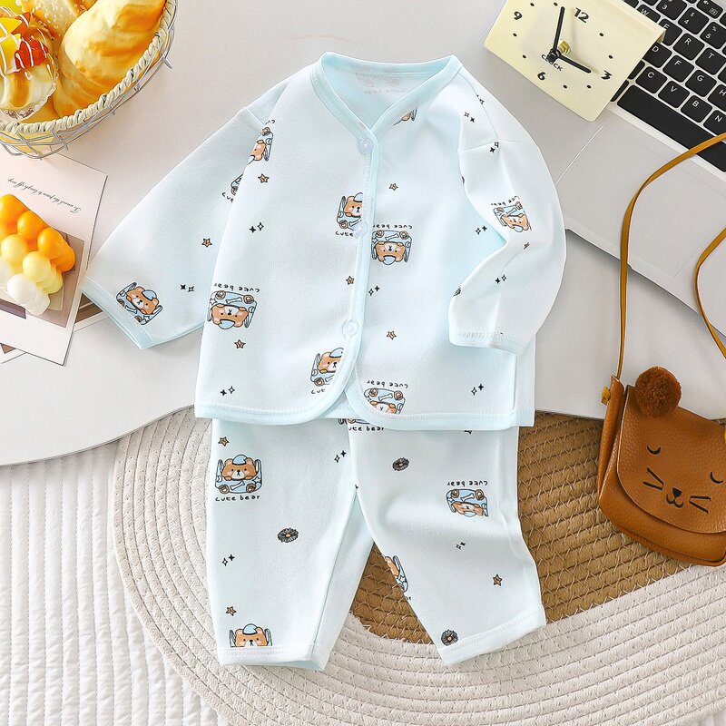 Newborn Clothes Manufacturer - Pure Cotton Birth Baby Underwear Supplies Spring Autumn Summer Full Moon Two-piece
