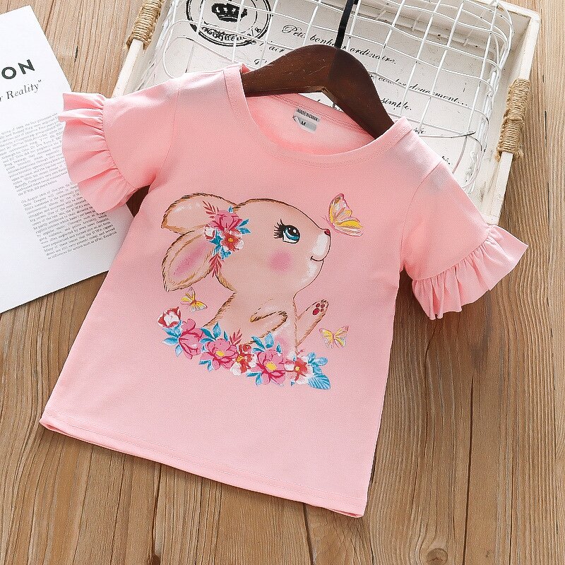 Children's T-shirt Manufacturer - Baby Short-sleeved Summer Cartoon Girl Bottom Shirts Thin Tide