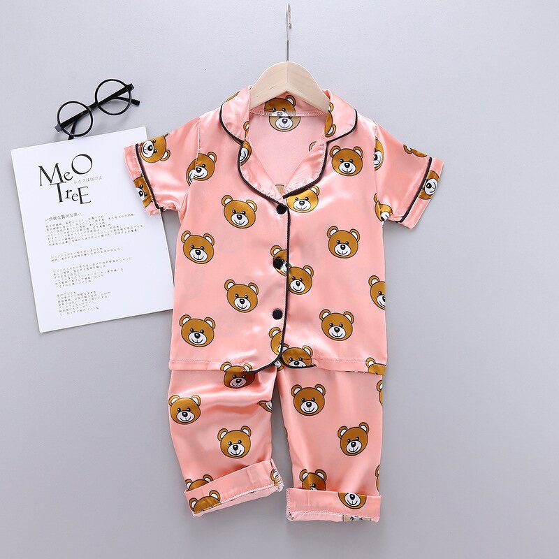 Children's Pajamas Manufacturer - 2023 Autumn New INS Korean Cartoon Air Conditioning Pajamas 90-160 Cm